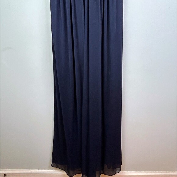 Birdy Grey Chiffon Dress Navy Blue Floor Length Maxi Bridesmaid Ball Gown Prom M - Picture 6 of 16